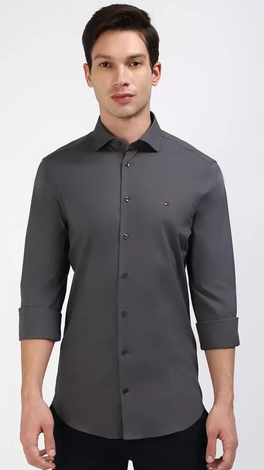 Tommy Hilfiger Classic Solid Cotton Shirt Slim Fit