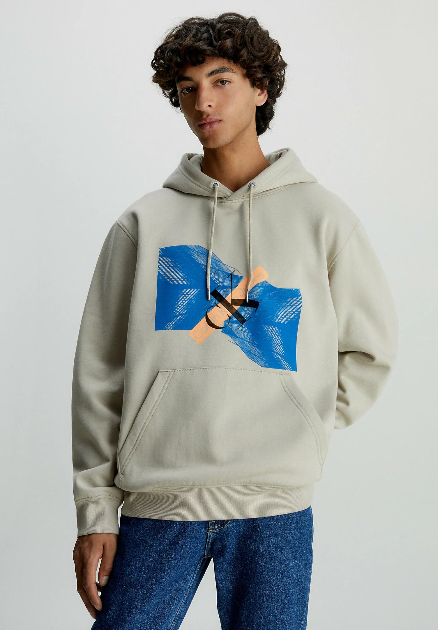 Calvin Klein Jeans Graphic Hoodie - Beige