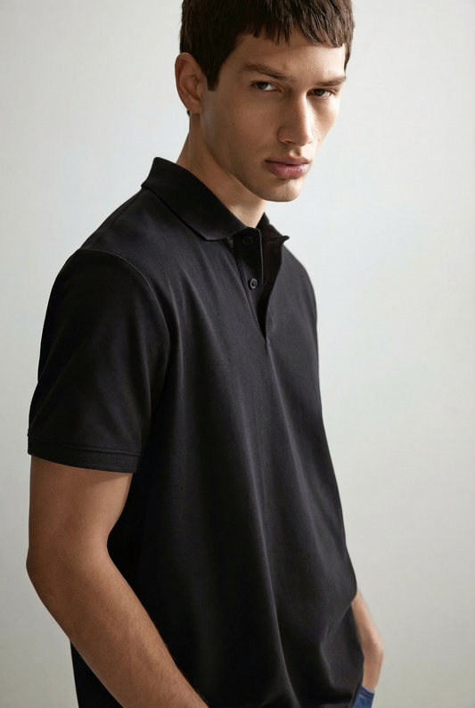 H&M Regular Polo Shirt Black