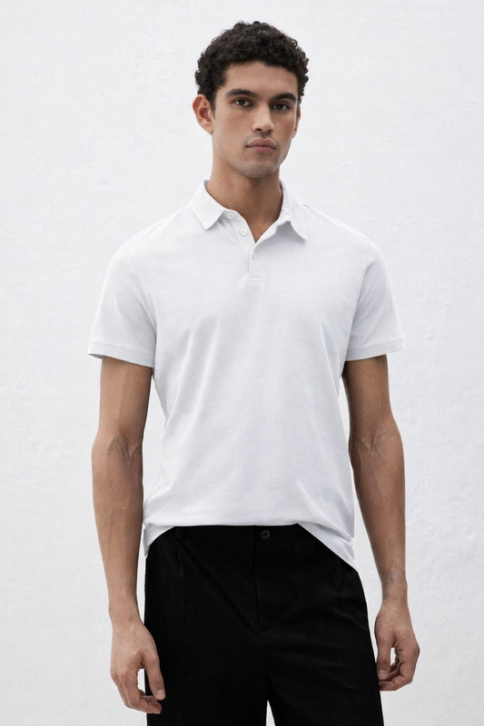 H&M Slim-Fit Polo Shirt White