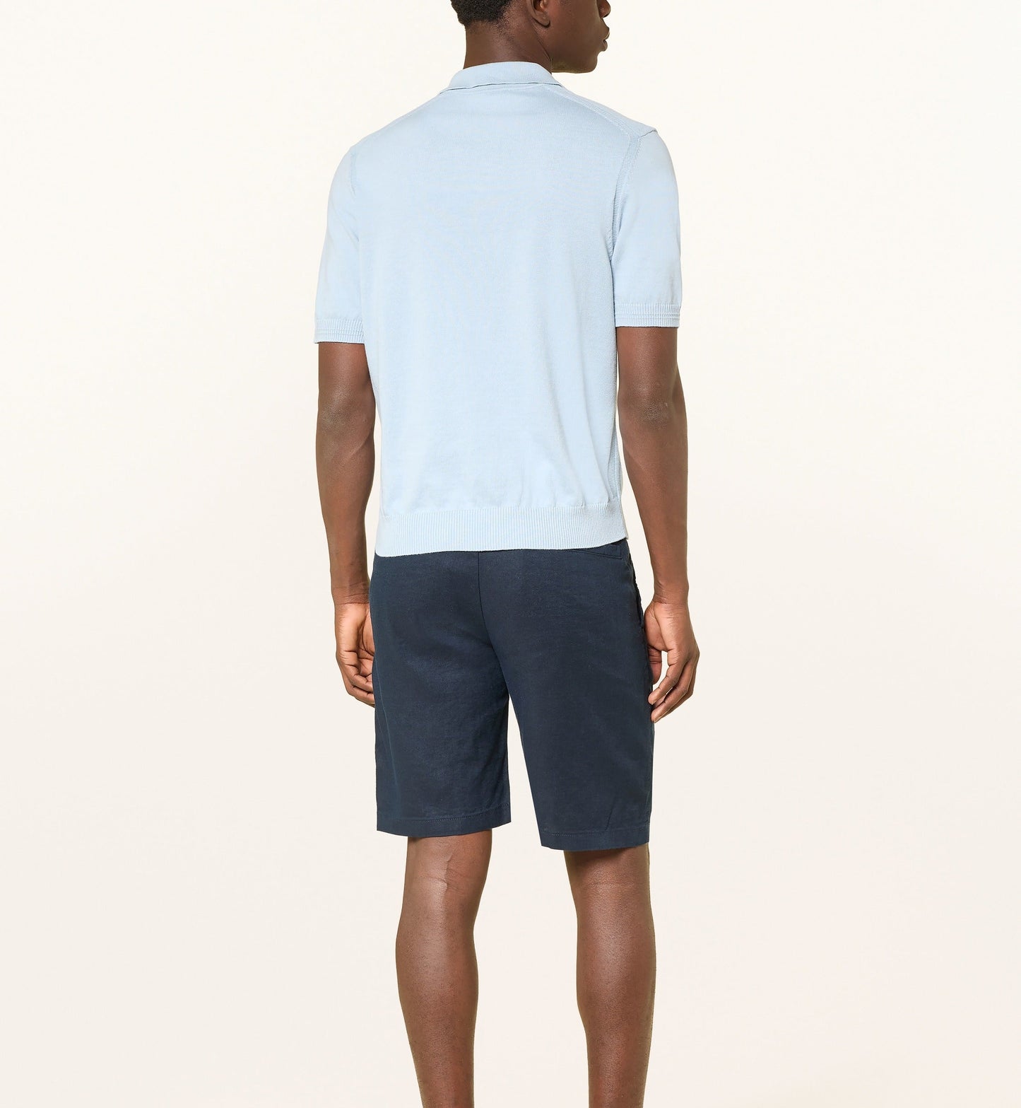 HUGO BOSS Light Blue Asac Knitted Polo Shirt