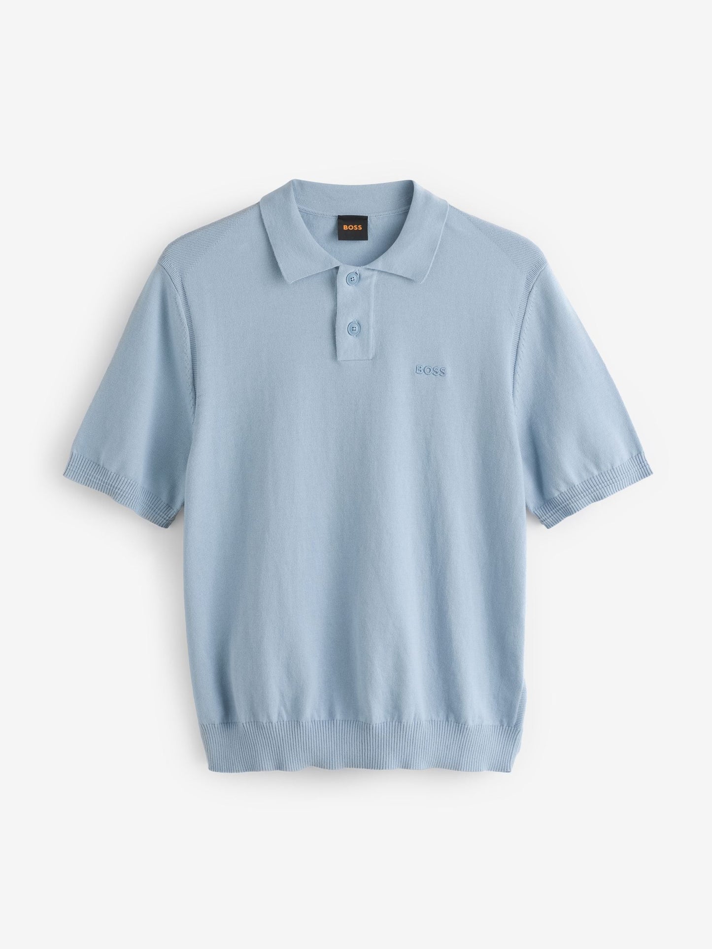 HUGO BOSS Light Blue Asac Knitted Polo Shirt