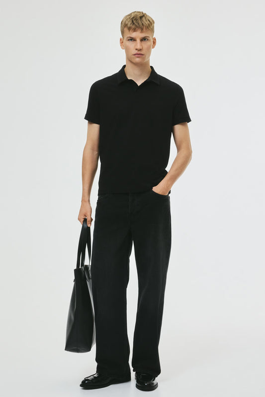 H&M Slim-Fit Polo Shirt Black