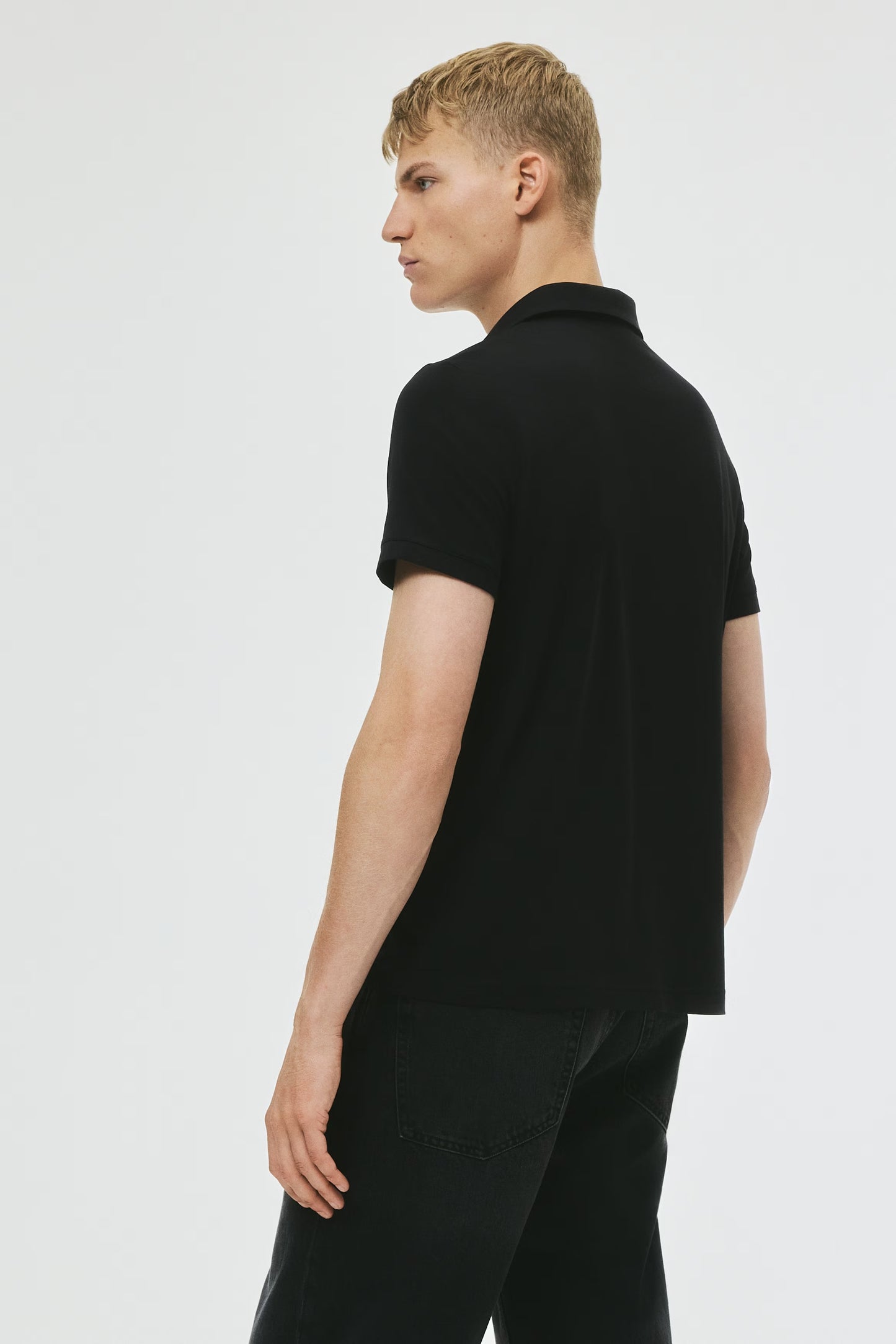 H&M Slim-Fit Polo Shirt Black