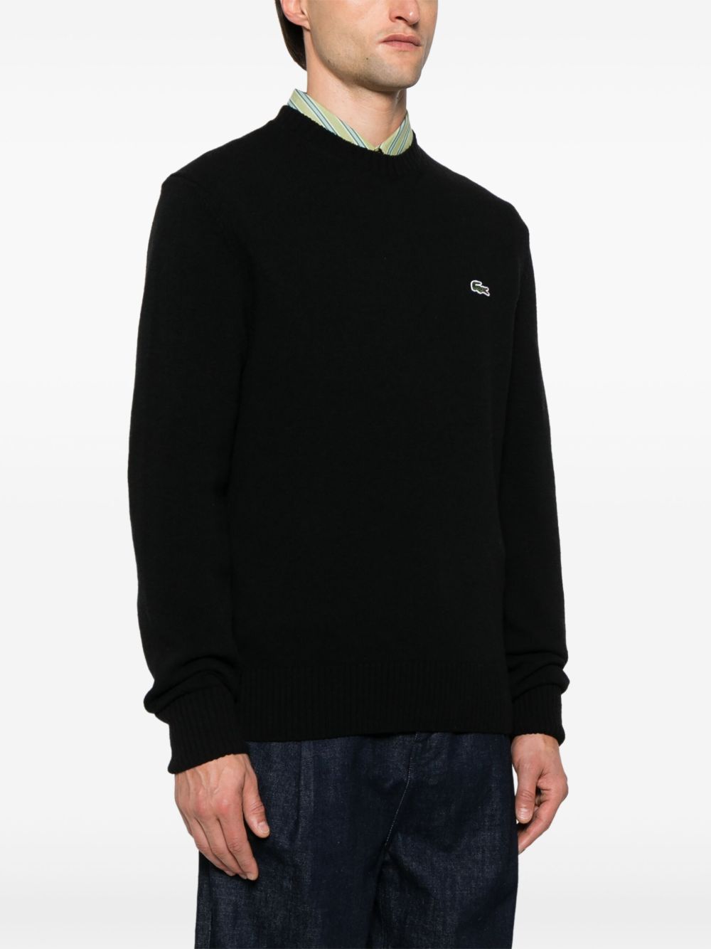 Lacoste Wool Crew Neck Sweater - Black