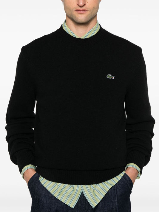 Lacoste Wool Crew Neck Sweater - Black