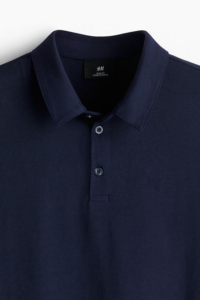 H&M Slim-Fit Polo Shirt NavyBlue