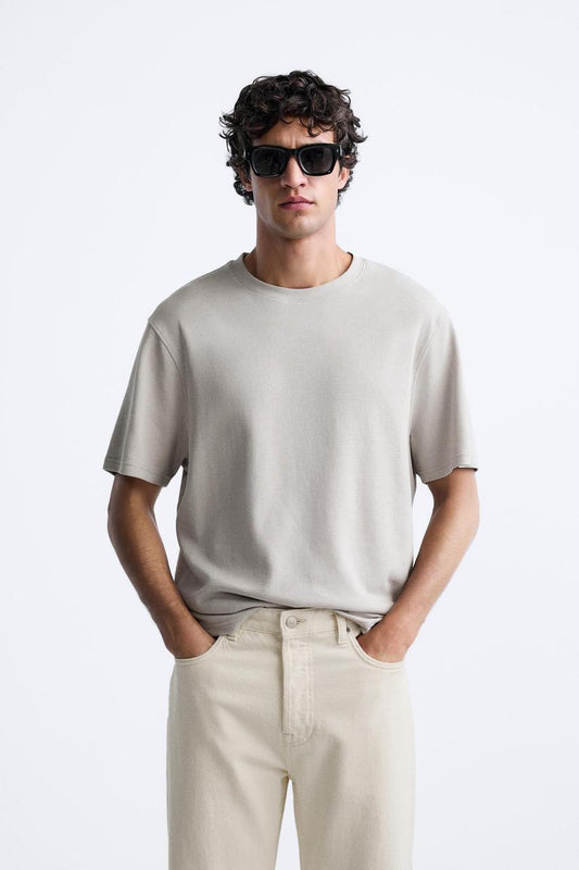 Zara Jacquard Textured Oversized T-shirt
