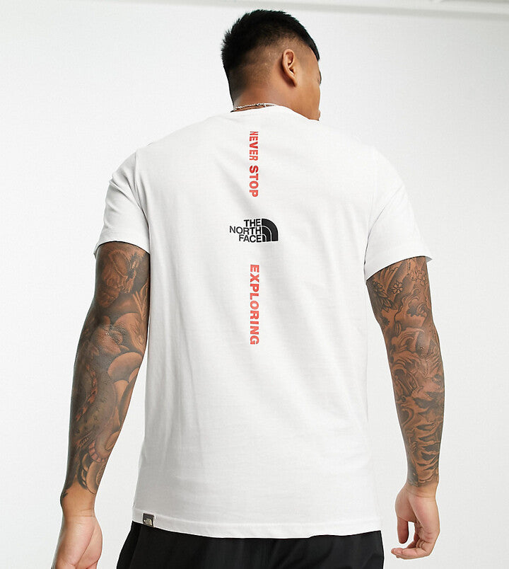 The North Face Vertical back print t-shirt in white